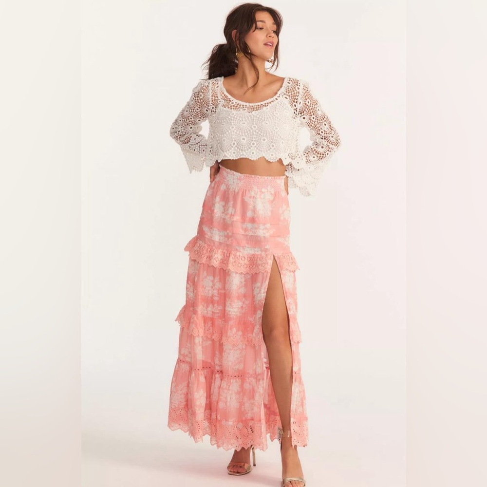 NWT $595 LoveShackFancy Ariah Maxi Skirt